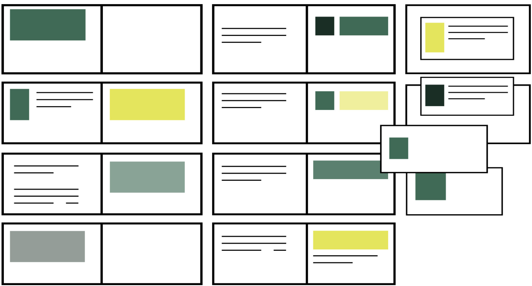 graphic session boxes representing agenda in progress